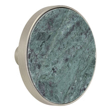 Indlæs billede til gallerivisning Marmor Greb/knage - grøn/stål ø42 mm