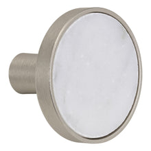 Indlæs billede til gallerivisning Marmor Greb/knage - hvid/stål ø32 mm